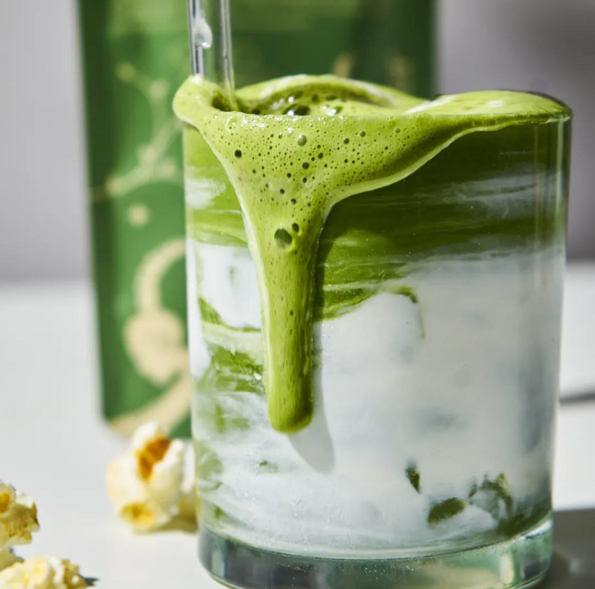 Ekologiška ceremoninė matcha su skrudintais ryžiais | Cosmic Dealer PopCorn Matcha
